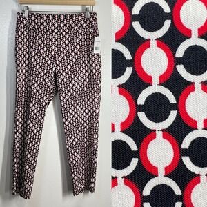 Swing Control Golf Pants Medium Red Black Coin Print Pull On Ankle Sports Casual
